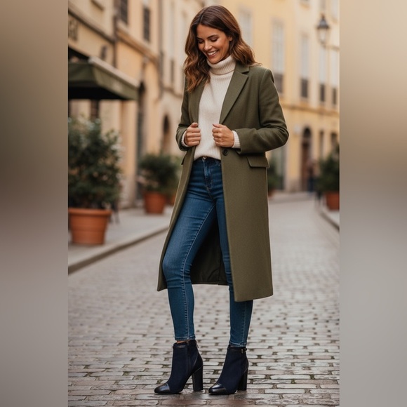 Tory‎ Burch Gracie Suede Navy Ankle Boots Embossed Alligator Leather Heeled 8.5 - Picture 15 of 15